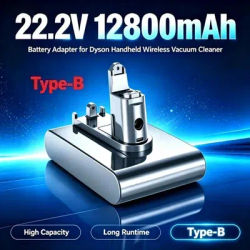 Nouvel adaptateur de batterie de charge de type B 22,2 V 12 800 mAh pour aspirateur sans fil Dyson, bloc d'alimentation de remplacement rechargeable haute capacité, ajustement parfait et durable,