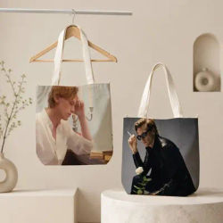 Sac fourre-tout pour femme J-Jamie Campbell B-Bower, sac fourre-tout réutilisable pour le shopping, sacs à bandoulière zippés imprimés