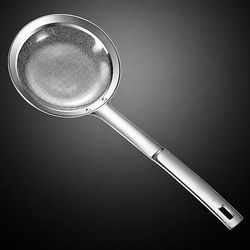 cucchiaio filtro sus304 in acciaio inox, schiumarola a rete fine, colino per alimenti con manico, schiumarola da cucina, colino per olio