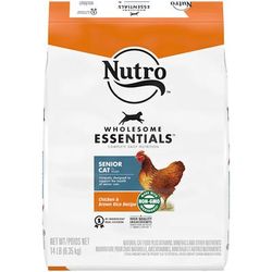Wholesome Essentials Senior Indoor Dry Cat Food for Healthy Weight Farm-Raised Chicken & Brown Rice Recipe, 14 lbs.