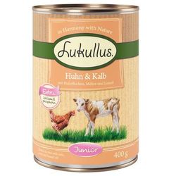 24x400g Chicken & Veal Junior Lukullus Wet Dog Food