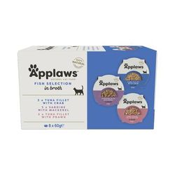 8x60g Fish Selection Pot Mixed Multipack Applaws Wet Cat Food