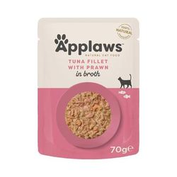 24x70g Tuna with Pacific Prawns Pouches Applaws Wet Cat Food