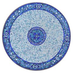 KNF Seafoam Atlas Mosaic Table Collection - Double-Tiered Side Table, Espresso, 18" dia. - Frontgate