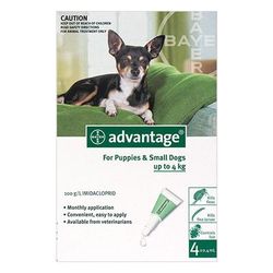 Advantage Small Dogs/ Pups 1-10lbs (Green) 4 Doses