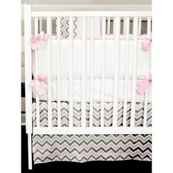 New Arrivals Peace, Love & Pink 4 Piece Baby Crib Bedding Set