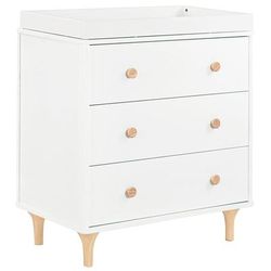 Babyletto Lolly 3-Drawer Changer Dresser, KD with Removable Changing Tray - White Natural