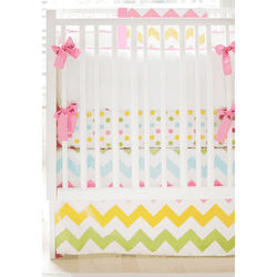 New Arrivals Zig Zag Rainbow 3 Piece Baby Crib Bedding Set