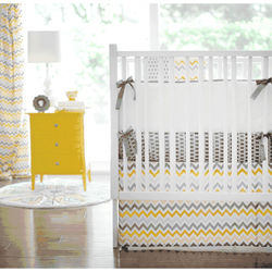 New Arrivals Mellow Yellow 4 Piece Crib Bedding Set