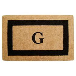 Classic Border Monogrammed Coco Door Mat - 22" x 36", Y - Frontgate