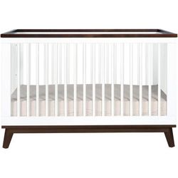 Babyletto Scoot 3-in-1 Convertible Crib With Toddler Bed Conversion Kit in White/Walnut