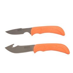 Outdoor Edge Wild-Pair Fixed Blade Gut Hook and Fixed Blade Boning 420 Stainless Blades TRP Handle Orange SKU - 565466