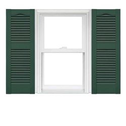 Mid America Open Louver 14.5 Inch Vinyl Shutters (1 Pair) 14.5 x 55 028 Forest Green