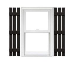 Mid America Board and Batten Spaced Vinyl Shutters (1 Pair) 12 x 63 002 Black
