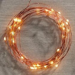 Outdoor Battery Operated Micro Lights - Copper/Warm White - Grandin Road
