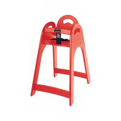 Koala Kare KB105-03 29 1/2" Stackable Plastic High Chair w/ Waist Strap, Red