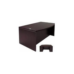 Mocha Bow Front Conference Desk w/6 Drawers