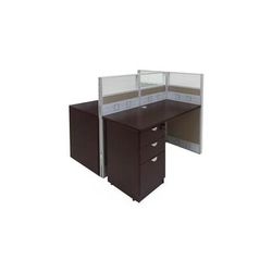 48"W x 50"D x 48"H Premium Double Add-On Cubicle w/Files