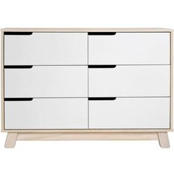 Babyletto Hudson 6-Drawer Double Dresser - Washed Natural/White