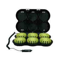 Powerflare Rechargeable PF-200R Safety Light Kit Pack of 6 Units w/ CR123 Battery White LED Yellow Shell PF6P-210R-W-Y