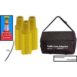 Powerflare 36-Pack Traffic Cone Top Adapters for PowerFlare Lights Yellow CTA-36PACK