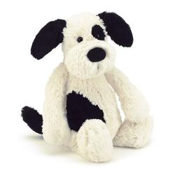 Jellycat Bashful Puppy in Black & Cream, 26"