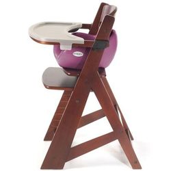 Keekaroo Height Right High Chair & Infant Insert - Mahogany / Raspberry