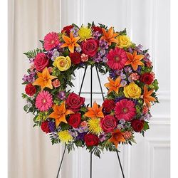 1-800-Flowers Flower Delivery Serene Blessings Standing Wreath - Bright Small | Happiness Delivered To Their Door