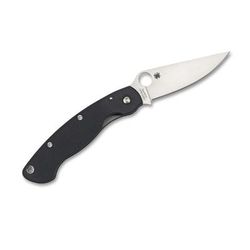 Spyderco Military Folding Knife Black G-10 Steel Handle FE Blade Left Handed C36GPLE