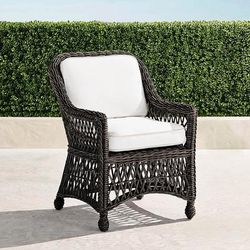 Set of 2 Hampton Dining Arm Chair in Black Walnut Wicker - Standard, Coachella Jewel - Frontgate