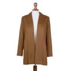 Elegance in Caramel,'South American Baby Alpaca Blend Open Front Coat in Caramel'