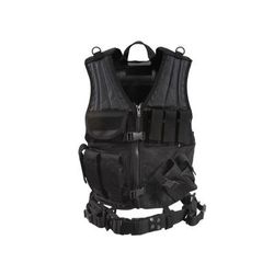 Rothco Cross Draw MOLLE Tactical Vest Black 6491-Black-Regular