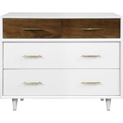 Babyletto Eero 4-Drawer Dresser - White/Natural Walnut