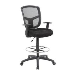 Boss Office Products B16021 Contract Mesh Drafting Stool in Black