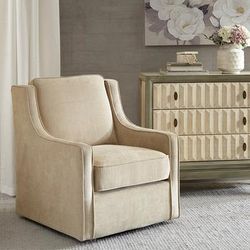 Madison Park Harris Swivel Chair in Cream - Olliix MP103-0287