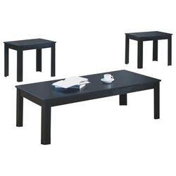 Table Set / 3Pcs Set / Coffee / End / Side / Accent / Living Room / Laminate / Black / Transitional - Monarch Specialties I 7840P