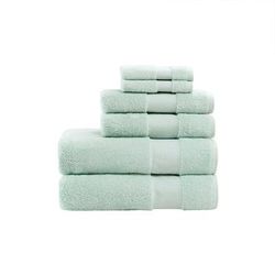 Madison Park Signature Turkish 6 Piece Bath Towel Set in Seafoam - Olliix MPS73-319