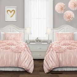 Serena Comforter Pink Blush 2Pc Set Twin XL - Lush Decor 16T002982