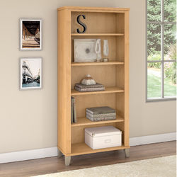 Somerset 5 Shelf Bookcase in Maple Cross - Bush Furniture WC81465