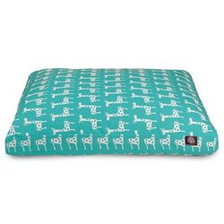 Stretch Turquoise Rectangle Pet Bed, 27" L x 20" W, Small, Green