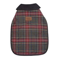 Grey Stewart Plaid Dog Coat, Small, Multi-Color