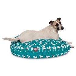 Stretch Turquoise Round Pet Bed, 42" L x 42" W, Large, Green