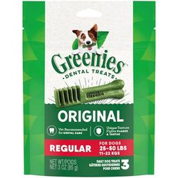 Original Regular Dental Dog Treats, 3 oz., Count of 3