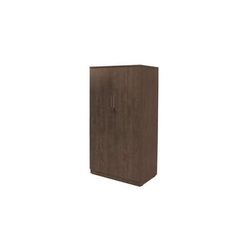 66"H Modern Walnut Locking 2-Door Storage Cabinet