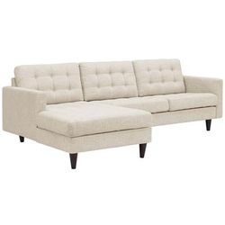 Empress Left-Facing Upholstered Fabric Sectional Sofa - East End Imports EEI-1666-BEI