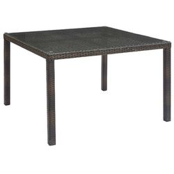 "Conduit 47" Outdoor Patio Wicker Rattan Dining Table EEI-2805-BRN"