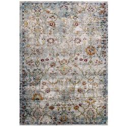 Success Manuka Distressed Vintage Floral Lattice 4x6 Area Rug - East End Imports R-1165A-46