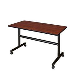 "Kobe 48" x 30" Flip Top Mobile Training Table in Cherry - Regency MKFT4830CH"