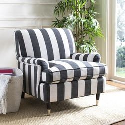 Chloe Club Chair in Black/White/Espresso - Safavieh MCR4571H