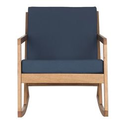 Vernon Rocking Chair in Natural/Navy - Safavieh PAT7013C